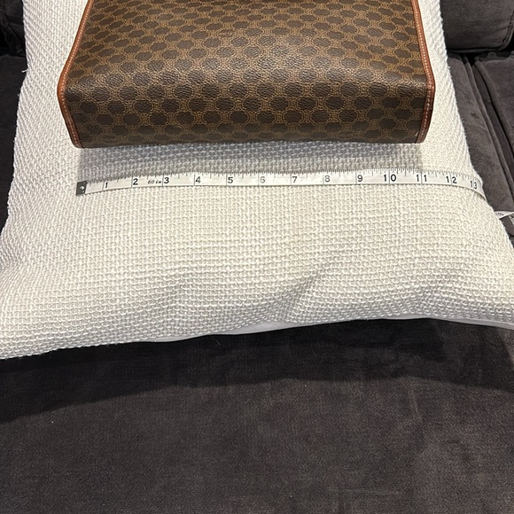 Authentic Celine Vintage Brown Logo Clutch Leather & Web Canvas 11 X 7 Inches - Picture 15 of 16